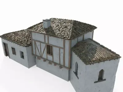 Medieval architecture seaside house 3D model