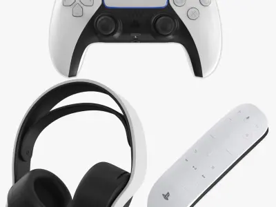 Three PlayStation 5 Accessories 3D model