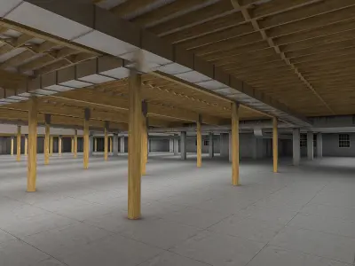 Industrial Building Interior 02 Low-poly 3D model