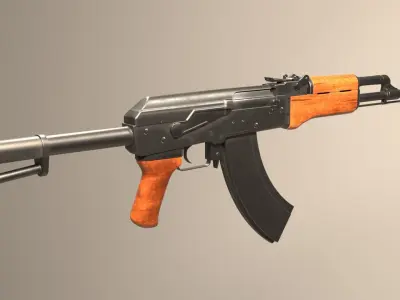 Ak47 high quality weapon model Low-poly 3D model