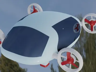 Flying Car Drone Low-poly 3D model