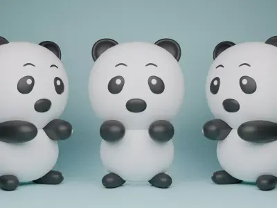 Cute Stylized Panda 3D Model Free low-poly 3D model
