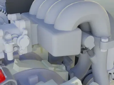 Rotary 13B RX7 MAZDA Custom turbo setup complete engine 3D model