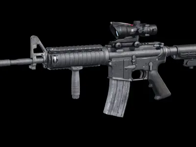 M4A1 AR15 USMC Build Modular Low-poly 3D model