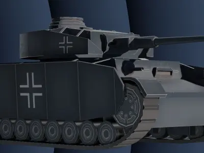 Panzer 4 - PzKpfw IV - WW2 Tank Low poly 3D model Low-poly 3D model