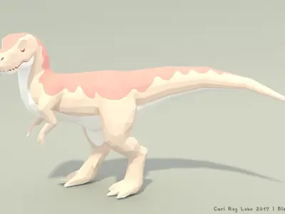 Low-poly T-rex Standing Pose Printable 12 colors Low-poly 3D model