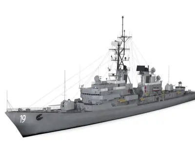 DDG 19  USS Tattnall Low-poly 3D model