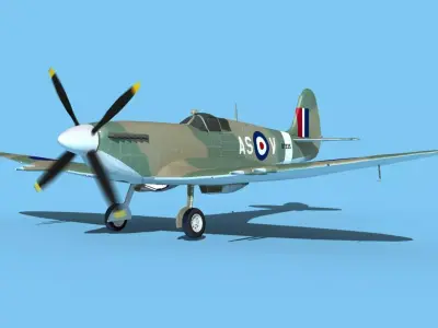 Supermarine Spitfire MkXII V04 3D model