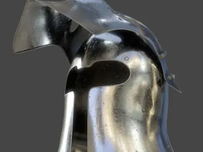 Visored Barbuta Helmet Low-poly 3D model