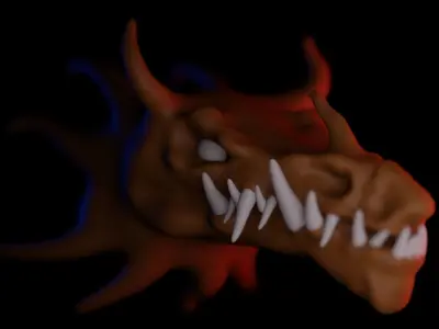 Dragon 3D Model head of Low-poly 3D model