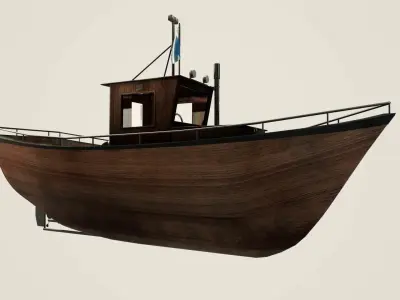Norwegian fishing boat Low-poly 3D model