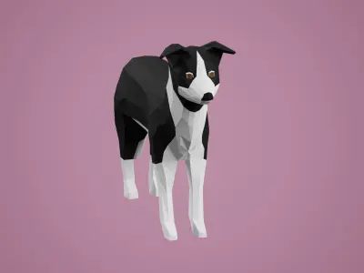 Stylized Dog Low-poly 3D model