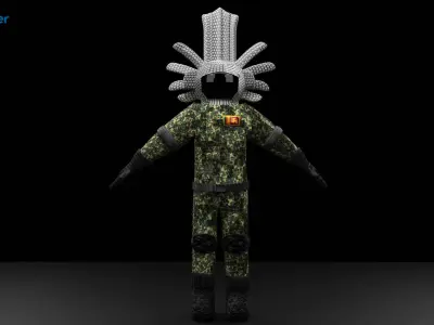 Future Military Space Gaming War Suit Free 3D model