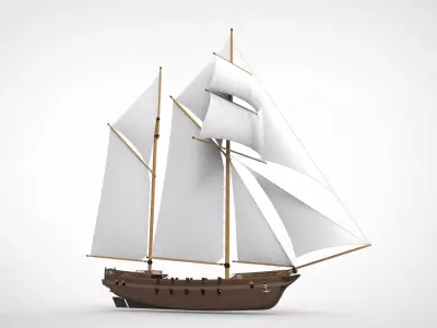 Ship sailing war 3D model