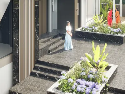 Modern Luxury Villa Premium Materials LowPoly 3D Model Low-poly 3D model