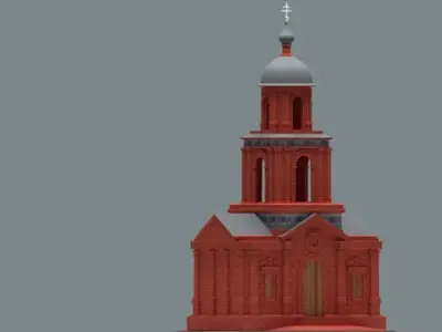 The Old Russian Basilica Low-poly 3D model