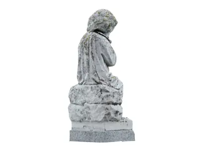Child Funeral Sculpture Monument Low-poly 3D model