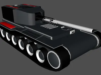 KT-140 Concept Tank Low-poly 3D model