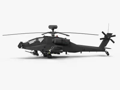 AH64E Apache Longbow Helicopter Gray Low-poly 3D model