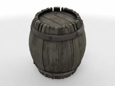 stylized barrel 3D model
