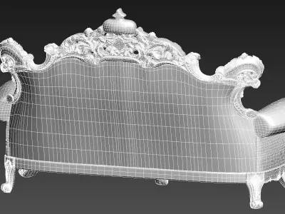 Classic Sofa Soft Low-poly Free 3D print model