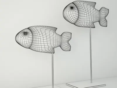 Antique Burmese Gilded Fish 3D model