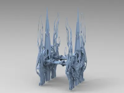 Sci fi squid gate particle accelerator Arch bridge Low-poly 3D model