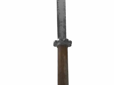 naginata japanese pole 01 3D model
