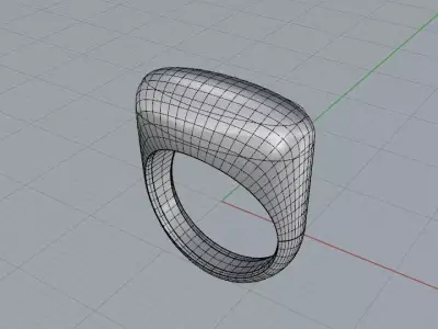 Anello bombato da rete di curve Free 3D model