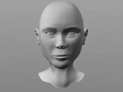 Female Athlete Head 3D model