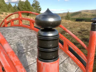 Japanese Bridge Low-poly 3D model