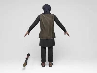 Taliban mercenary Low-poly 3D model