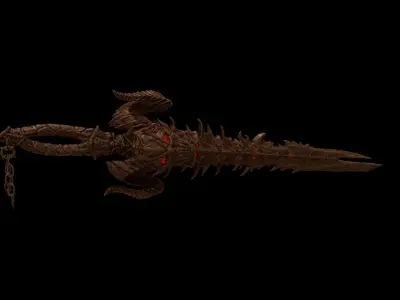 Demonic Sword  Low-poly 3D model