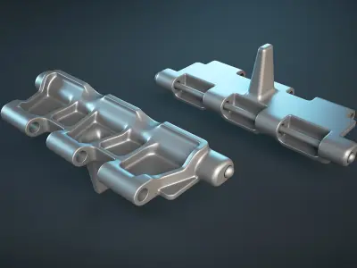 AT-T Tractor Tracks High-Poly 3D model