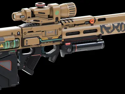 Sci-Fi Rifles Set Kitbash  3D model