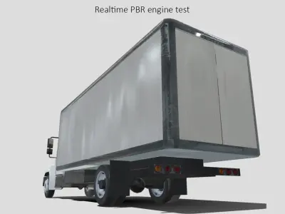 Hino 338 low poly box truck no logos used Low-poly 3D model