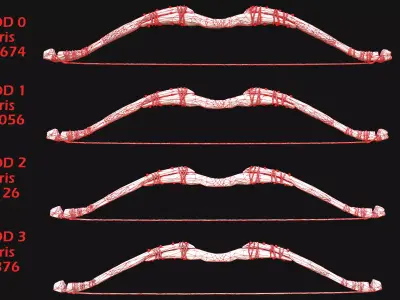 Wooden Bow and Quiver Medieval Archer Weapons Low-poly 3D model