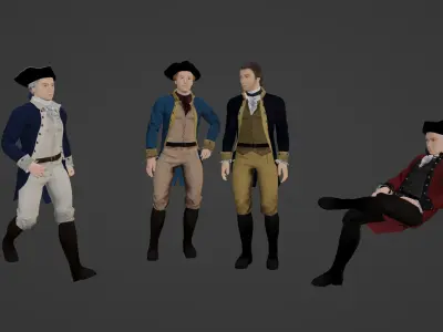 American Revolutionary General Low-poly 3D model