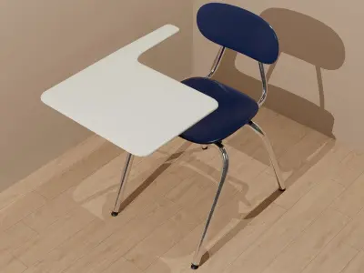 American school desk Free low-poly 3D model