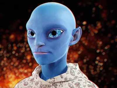 Alien NFT Model with all the source files and textures Low-poly 3D model