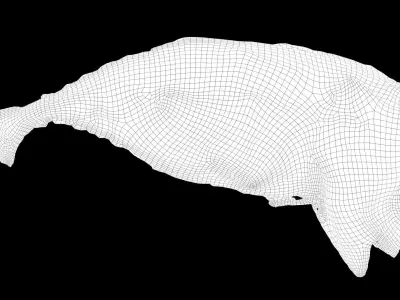 mackerel fried Low-poly 3D model