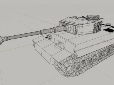 Tiger 1 Tank 3D Model game-ready Low-poly 3D model
