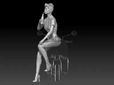 PIN UP and vespa girl 2 3D print model
