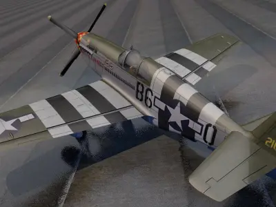 North American P-51B Mustang 3D model