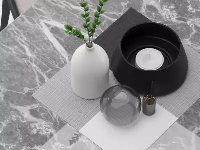 Dining Decoration Set free Free 3D model