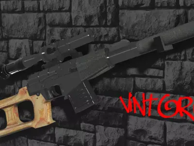 Soviet Special Sniper Rifle VSS AKA Vintorez Low-poly 3D model