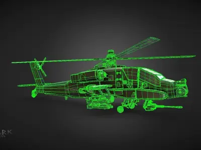 Apache AH-64 Attack Helicopter 3D model