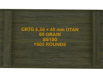 Ammo Wood Box with bullets 3D model