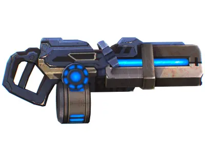 Assault heavy machine gun cannon naff barrel blaster laser arms Low-poly 3D model