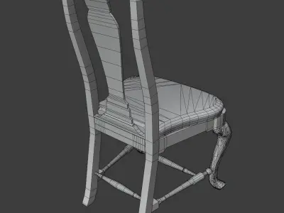 Queen Anne Side Chair Free low-poly 3D model